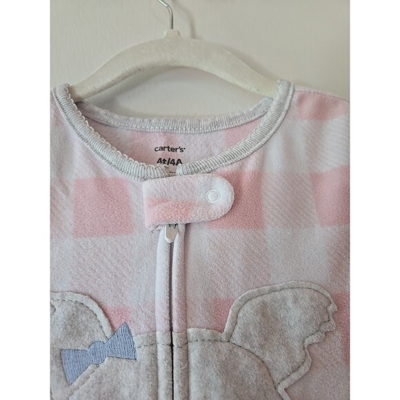 Carter's Puppy Face Long Sleeve Sleeper Size 4T Zippered Footie PJs Girl Toddler - Picture 6 of 13
